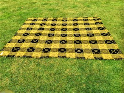Welsh blanket, Hannah Jones designed blanket, 100% wool blanket, green wool blanket, Penmachno Mill, Welsh wool mill